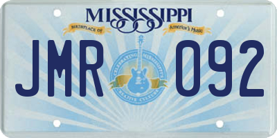 MS license plate JMR092