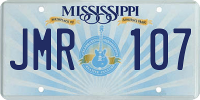 MS license plate JMR107