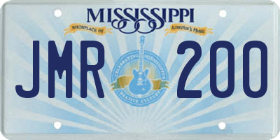 MS license plate JMR200