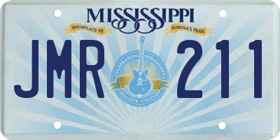 MS license plate JMR211