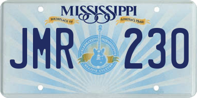 MS license plate JMR230