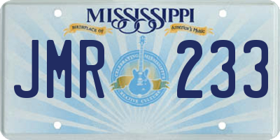 MS license plate JMR233
