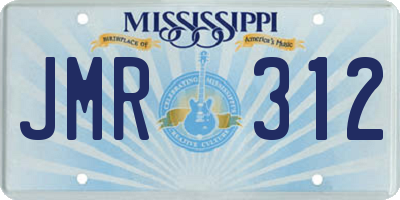MS license plate JMR312