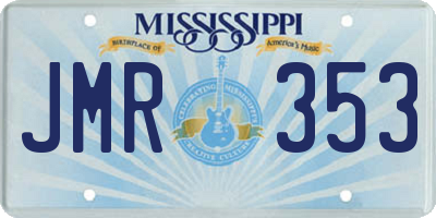 MS license plate JMR353