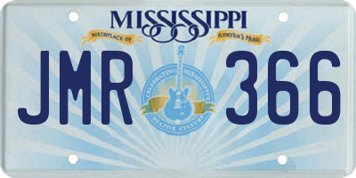 MS license plate JMR366