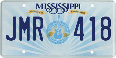 MS license plate JMR418