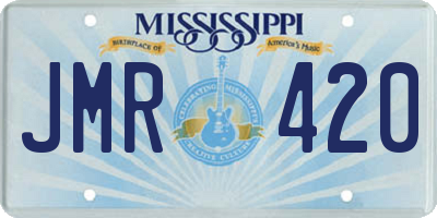MS license plate JMR420