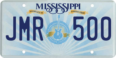 MS license plate JMR500