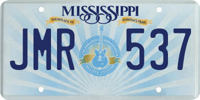 MS license plate JMR537