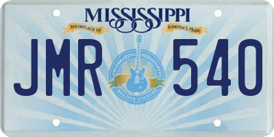 MS license plate JMR540