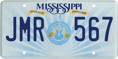 MS license plate JMR567