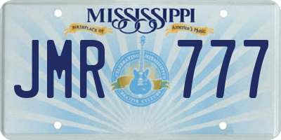 MS license plate JMR777