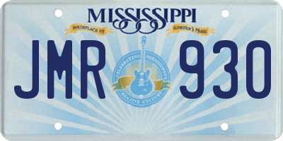 MS license plate JMR930