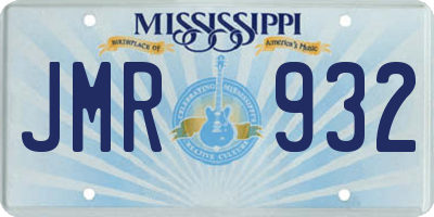 MS license plate JMR932