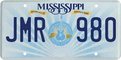 MS license plate JMR980