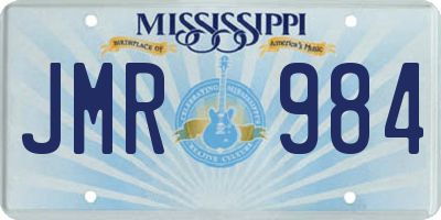 MS license plate JMR984