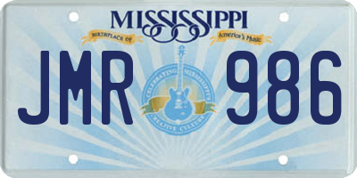 MS license plate JMR986