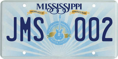 MS license plate JMS002