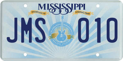 MS license plate JMS010