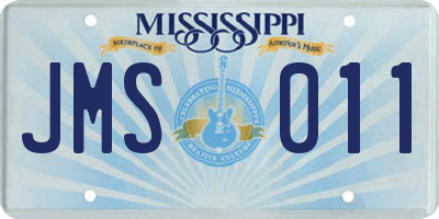 MS license plate JMS011