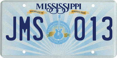 MS license plate JMS013