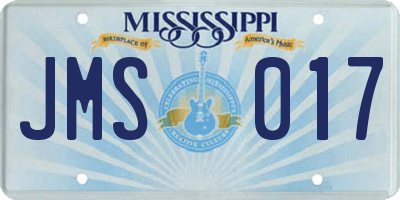 MS license plate JMS017