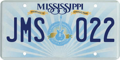 MS license plate JMS022