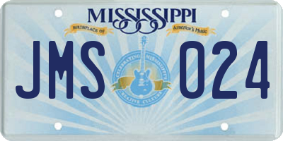 MS license plate JMS024
