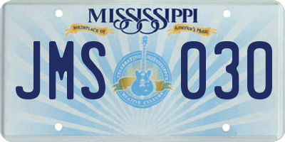 MS license plate JMS030