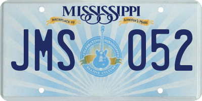 MS license plate JMS052