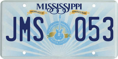 MS license plate JMS053