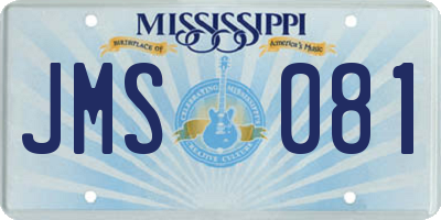 MS license plate JMS081