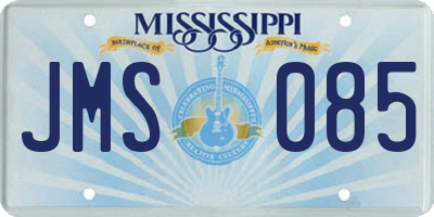 MS license plate JMS085