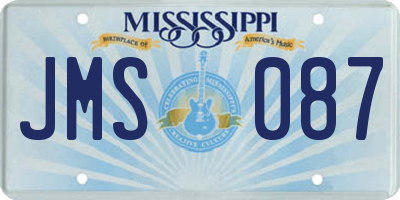 MS license plate JMS087
