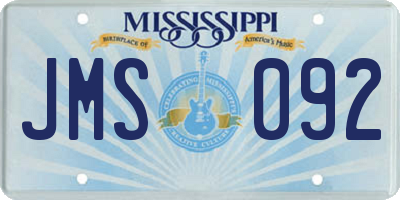 MS license plate JMS092