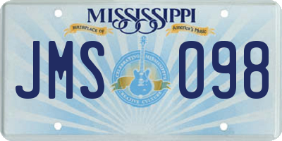 MS license plate JMS098