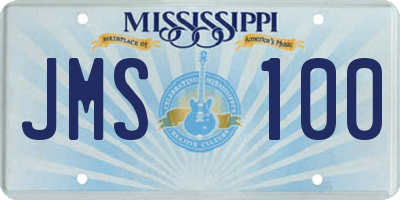 MS license plate JMS100