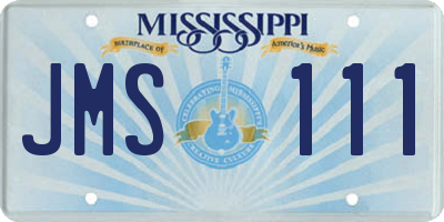 MS license plate JMS111