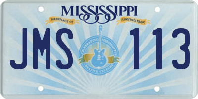 MS license plate JMS113
