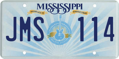 MS license plate JMS114