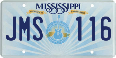 MS license plate JMS116