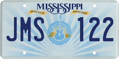 MS license plate JMS122