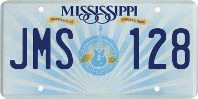 MS license plate JMS128