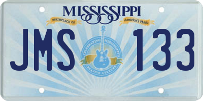 MS license plate JMS133