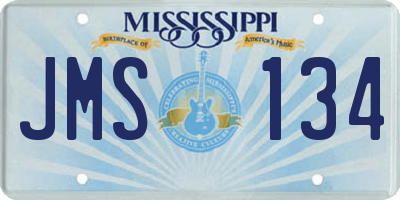MS license plate JMS134