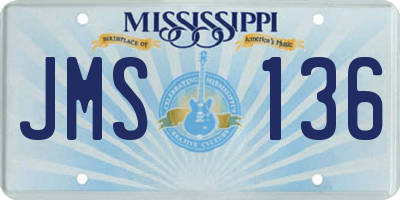 MS license plate JMS136