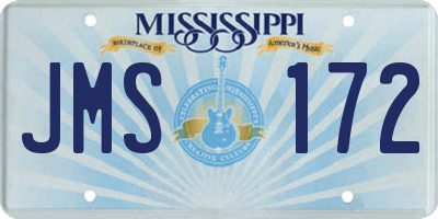 MS license plate JMS172