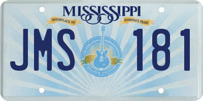 MS license plate JMS181