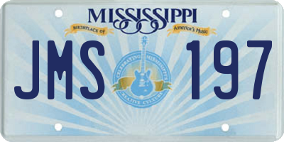 MS license plate JMS197