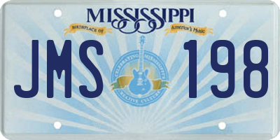 MS license plate JMS198